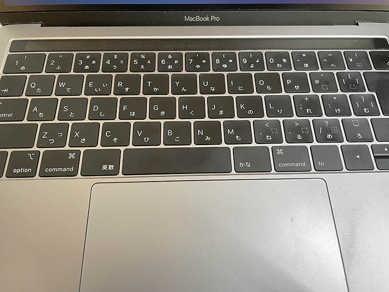 2018年モデルMacBook Proのキーボード
