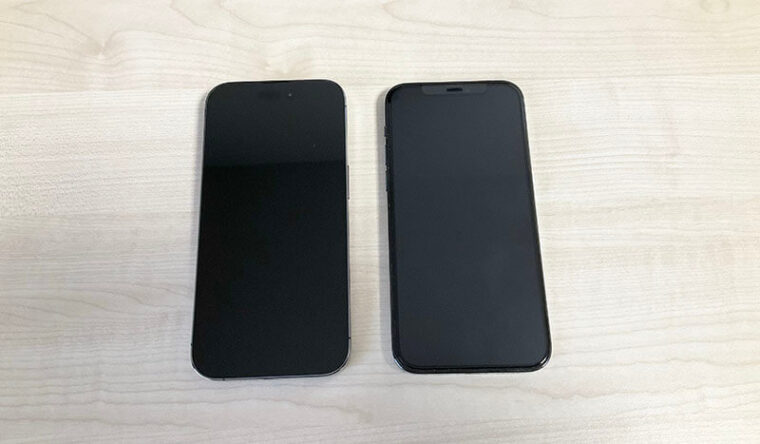 iPhone 14 ProとiPhone 12 Proの画面比較