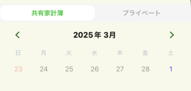 共有モードの表示