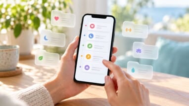 iPhoneで同じ症状の記録を時系列で見返すイメージ